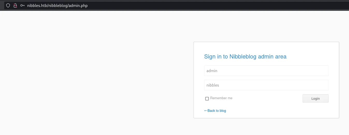 HTB - Nibbles - WebLogin